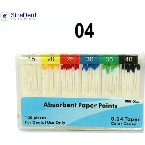 100pcs/Pack 04 Taper Dental Absorbent Paper Points 15-40# Dental Cleaning Root Canal Materials for Endodontics Treatment
