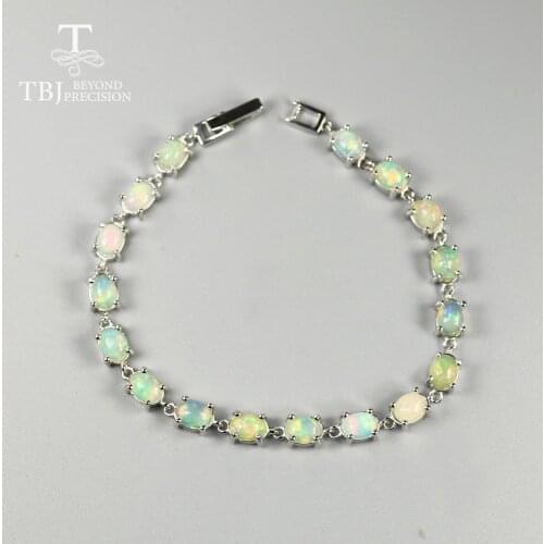 12ct Natural Opal Bracelet good quality fire opal ethiopian gemstone 925 sterling silver fine jewelry for women best gift tbj