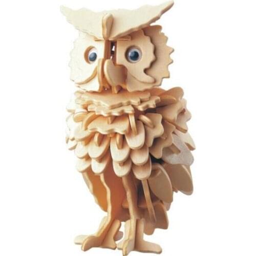 3D Wooden Owl Puzzle Jigsaw Woodcraft Kids Kit Toy Model DIY Construction Puzzle