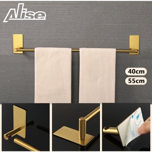 40/55/70cm Towel Holder Bathroom Towel Rack Stainless Steel Wall Mounted Towel Bar Bathroom Clothes Shelf Kitchen Hooks