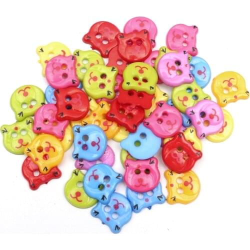 100Pcs Mixed Tigers Acrylic Shape Apparel Sewing Buttons For Kids Clothes Scrapbooking Decorative Handicraft DIY Accessories