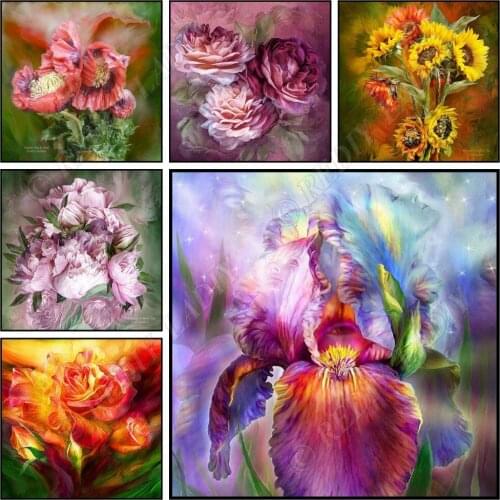 Diamond Painting Plein Diamond Cross Stitch Poppies Flowers Full Square/Round Diamond Mosaic Pattern Rhinestones Embroidery Art