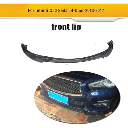 Carbon Fiber Car Front Lip Spoiler for Infiniti Q50 Standard Sedan 4 Door Only 2013 - 2017 Non Sport Bumper Car Styling