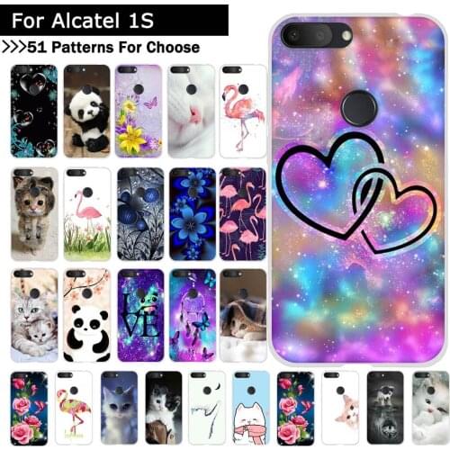 For Alcatel 1S 2019 5.5 inch Cute Stylish Design Soft Phone Case Cute Painted TPU Silicone Back Cover Fundas for Alcatel 1S Case