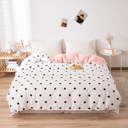 Home Textile White Wave Point Duvet Cover with Zipper Plaid Striped Quilt Cover 150*200cm,180*220,200*230cm,220*240cm Bedclothes