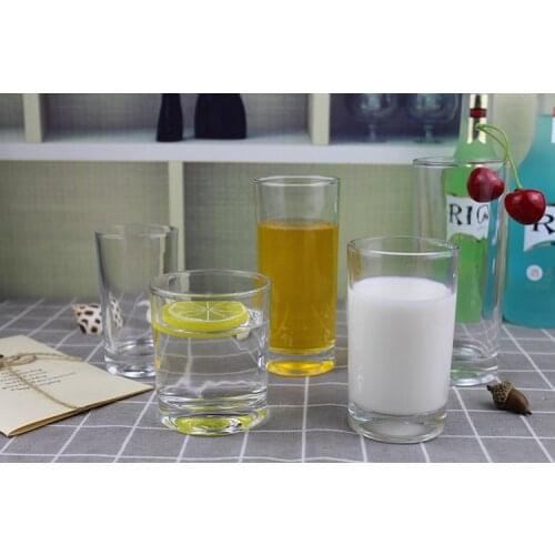 Mail household water glass breakfast transparent cup round cup colorless small milk cup dinner cup anime