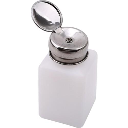 1PC 200ML Portable Press Empty Refillable Bottle Liquid Alcohol Pump UV Gel Nail Polish Cleaner Acetone Water Remover Dispenser