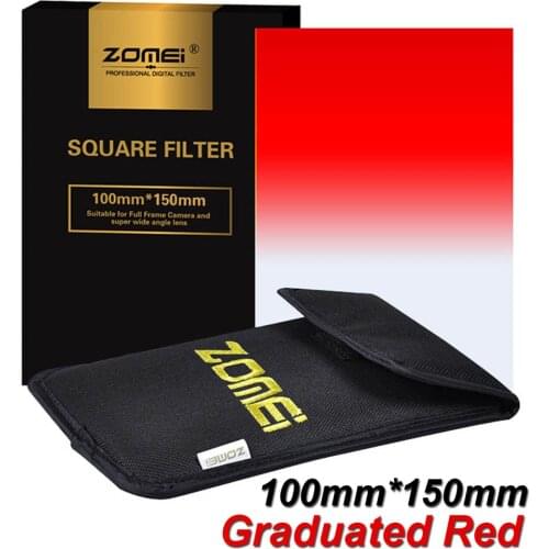 New Zomei Gradual Red Square Filter 100*150mm 100mm*150mm Lens Filter for Cokin Z-PRO Series Lee Hitech 4X6" Holder 100x150mm