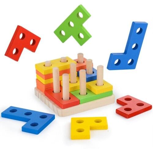 Montessori Toys Educational Wooden Math Toys for Children Early Learning Improve Kids Intelligence Geometric Shapes Matching