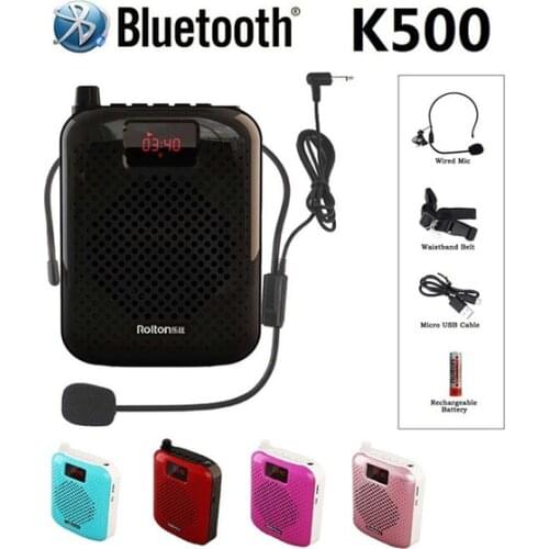 K500 Bluetooth-compatible Loudspeaker Microphone Voice Amplifier Booster Megaphone Speaker For Teaching Tour Guide Sales Promot
