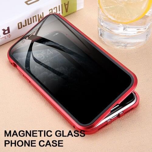 KISSCASE Magnetic Case For iPhone 12 X 7 8 7plus 8plus 11Pro Max XR XS MAX XS Cases HD Tempered Glass Magnet Phone Case PC Cover