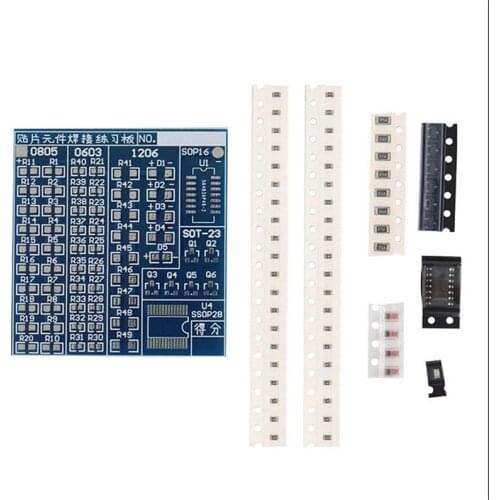 SMT SMD Component Welding Practice Board Soldering DIY Kit Resitor Diode Transistor By start Learning Electronic 1Set
