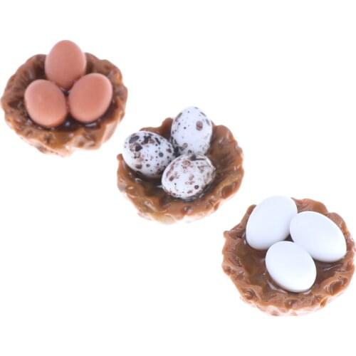 2Pcs/lot Resin MINI Dollhouse Miniature A Basket Of Eggs Mini Furniture Accessories Miniature Egg Storage Baskets
