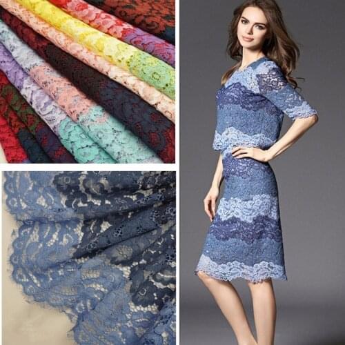 150CM Width Lace fabric spell color wave edge eyelashes lace openwork embroidery car bone fabric dress clothing accessories