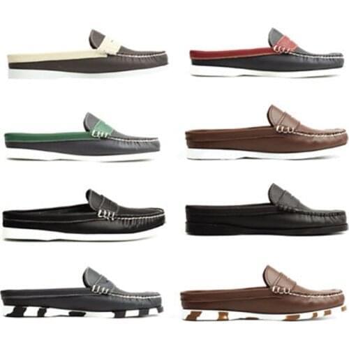 Summer Casual Slip On Shoes For Men Half Drag Mens Loafers Breathable Men Flat Boat Shoes Fashion Half slippers For Men Moccasin