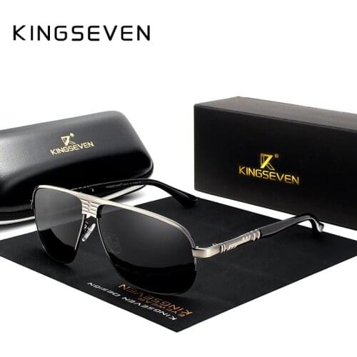 KINGSEVEN New Retro Unisex Aluminum Magnesium Mens Sunglasses Polarized Vintage Eyewear Accessories Sun Glasses For Men N706