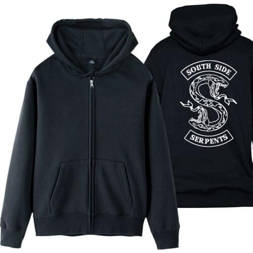 South side serpents riverdale hot tv show pops chock'lit shoppe Man Boy Coat Full Zip Hoodie Fleece Hooded Jacket Autumn Winter