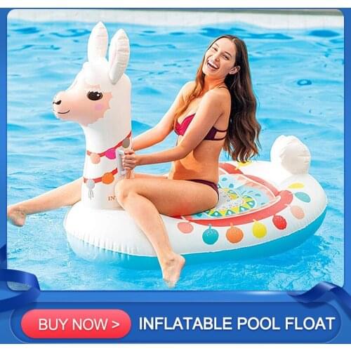 Pool Party Inflatable Alpaca Pool Float Floating Water Hammock Float Lounger Floating Toys Rideable Blow Up Summer Pool Toy