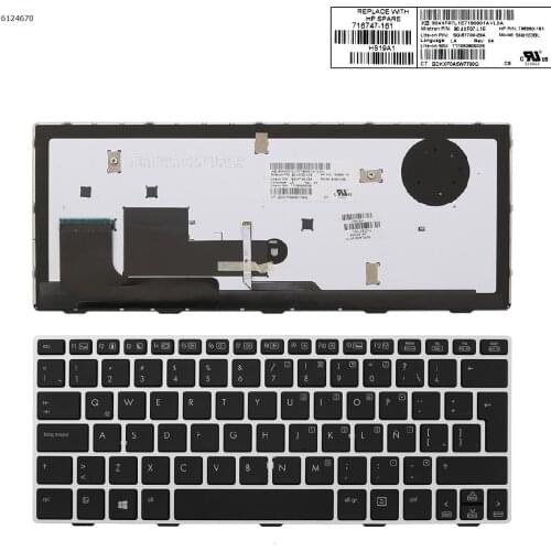Laptop Silver Frame Backlit New Replacement Keyboard for HP EliteBook Revolve 810 G1 810 G2 810 G3 LA Latin Spanish Layout