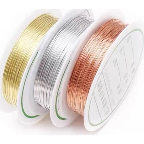 Wholesale 0.3/0.4/0.5/0.6/0.7/0.8/1.0 mm Brass Gold silver Copper Wires Beading Wire For Jewelry Making Copper colors