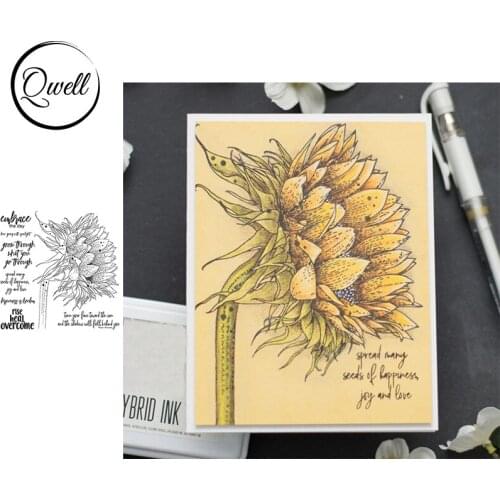 QWELL Turn Your Face Toward The Sun Flowers Clear Silicone Stamps For DIY Scrapbooking Craft Paper Cards Making Template 2020