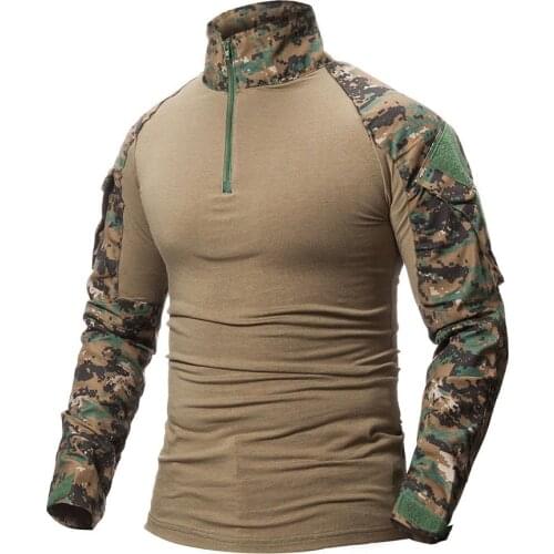 Outdoor Hunting Shirts Military Camouflage Shirt Men Cotton Long Sleeve Army Tactical Shirt Solider Squad Armed Outwear Shirts