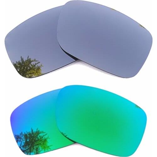Silver Mirrored & Green Mirrored Polarized Replacement Lenses for Crankshaft Frame 100% UVA & UVB