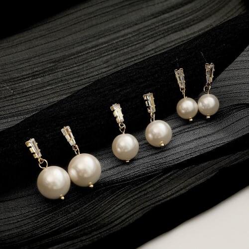 Emale Rhinestone Pearl Stud Earrings Silver Needle Light Luxury Zircon Stud Earrings Fashion Exquisite 14K Earrings Jewelry New