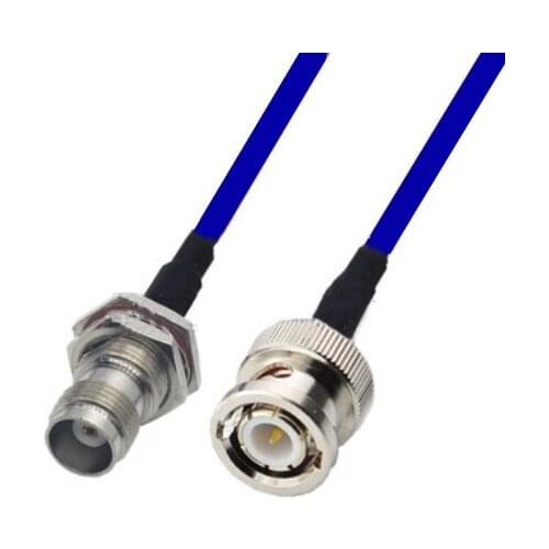 Blue Soft RG142 BNC Male to TNC Female Connector RF Coaxial Jumper Pigtail Cable