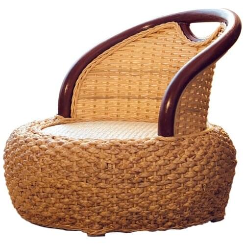 Japanese Rattan Zaisu Legless Chair Handmade- Rattan Woven Floor Sitting Tatami Chair For Bay Window Bed Lazy Sofa Meditation