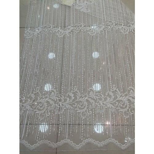 SYJ-1191 African French Net Lace with beads Tulle Lace Hot French mesh Tulle Lace Embroidered Tulle French Net Lace