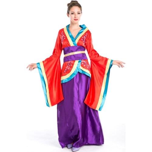 Japanese Anime Geisha Role Play Costumes Japanese Cherry Blossom Kimono Halloween Masquerade Fantasy Disfraces Adultos A158667