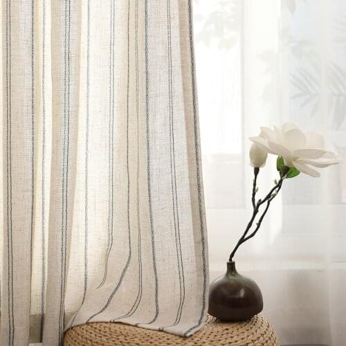 Linen cotton stripe curtain For Living Room Linen bedroom curtain Window Drapes For Bedroom Kitchen curtains kids curtains