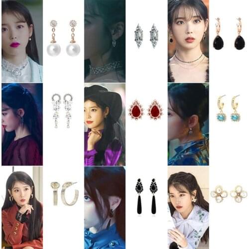 이지은 DEL LUNA Hotel IU장만월 Earrings For Women Korean Dramas TV New Fashion Elegant Hanging Earrings New 2019 Modern Jewelry