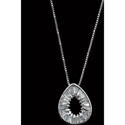 Classic White Gold Color Chain Clavicle Filled Pave AAA Zircon Cute Pendant Necklace For Women Parure Bijoux Femme LN3149-B