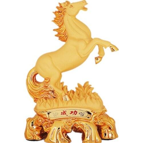 Golden horse arts and crafts family hotel decorations bring good luck office study gift free shipping