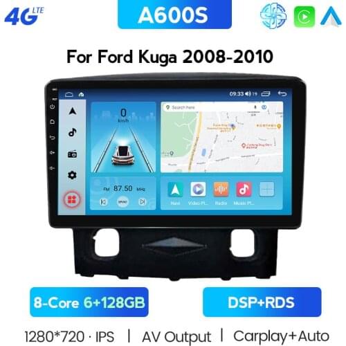 2din Android 10 Car Navigation GPS For Ford Kuga 2008 2009 2010 Multimedia Video Player Octa-core 6G+128G 1280*720 IPS Screen