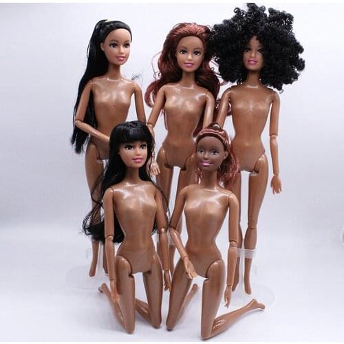 30cm Bjd Doll Toy African American Doll Accessories Body Joints Can Change Head Foot Move African Black Girl Gift Pretend Toy