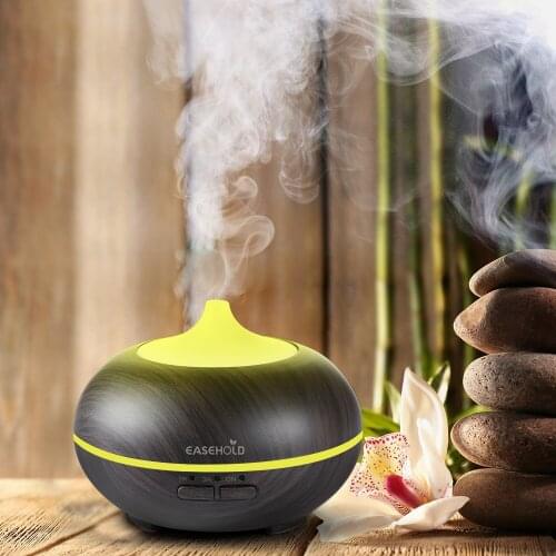 550ML Aromatherapy Essential Oil Diffuser Wood Grain Aroma Air Humidifiers Ultrasonic Cool Mist Maker with Remote Control