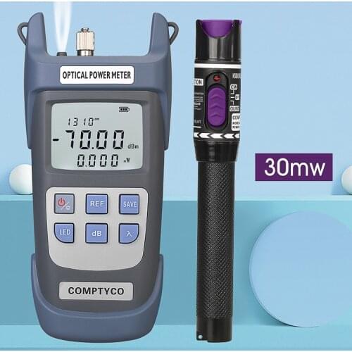 AUA7 FTTH Fiber Optic Tool Kit VFL Fiber Optical Power Meter 70～+10dbm and 30MW Visual Fault Locator Fiber optic test pen OPM