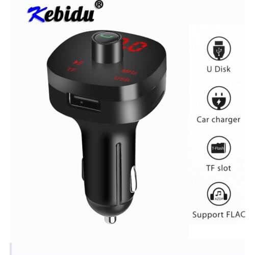 Kebidu Dual USB Car Charger Car Kit Handsfree Wireless Bluetooth FM Transmitter LED MP3 Player USB Charger 4.1A Car Accessories
