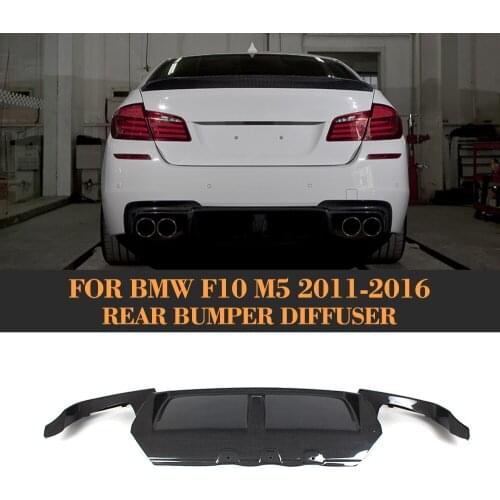 Car Rear Bumper Diffuser Lip Spoiler For BMW 5 Series F10 M5 Sedan 2012-2017 Rear Bumper Diffuser Lip Three Styles Carbon Fiber