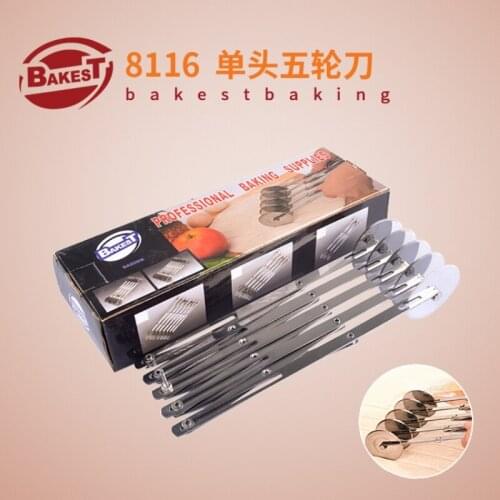 BAKEST 7 Wheels Stainless Steel Pastry Dough Cutter Kitchen Accessories Pizza Tools