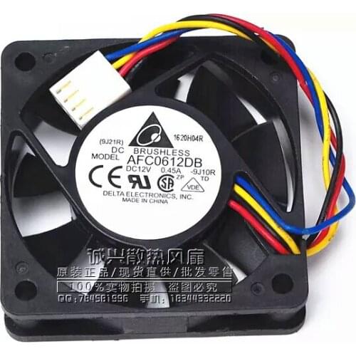 Free Shipping For DELTA AFC0612DB, -9J10R, DC 12V 0.45A, 60x60x15mm 60mm 4-wire 4-pin connector Server Square fan