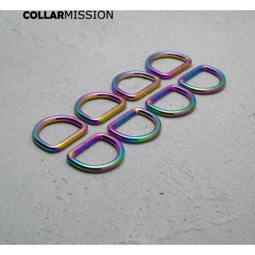 D-shaped metal buckle 25mm webbing DIY dog collar straps Bags backpack pet products Rainbow accessories Zinc Alloy plated DK25CH