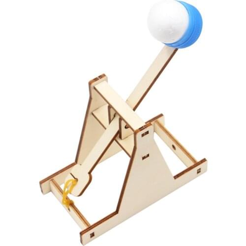Wooden Catapult Model Steam Kit DIY Trebuchet Educational Science Assembly Building Sets Toys for Children Physics Experiment