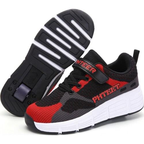 Kids roller skates shoes for toddler boy girl children casual tennis sneakers with on wheels kids boys girls rollers skate shoes