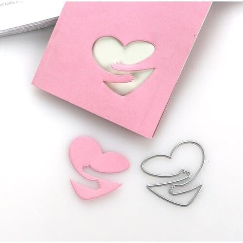 DUOFEN METAL CUTTING DIES love heart hug hands stencil DIY Scrapbook Paper Album 2020 new