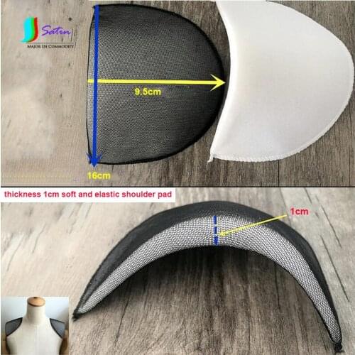 10 Pairs Suit Skirt Fake Shoulder Decorate White Black Thickness 10mm Soft Elastic Shoulder Pad