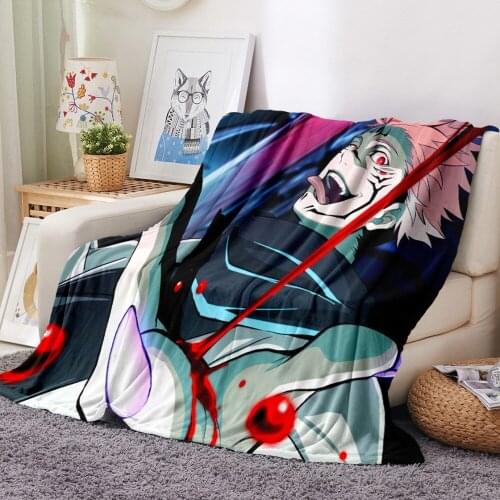 Jujutsu Kaisen Flannel Blanket 3D Print Japan Anime Fleece Blanket Home Cartoon Custom Throw Blanket For Childs Adults Blanket